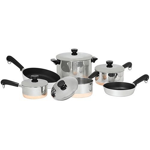 "Revere Copper Clad Bottom, 10-Piece Set, Stainless Steel" "Revere Copper Clad Bottom, 10-Piece Set, Stainless Steel"