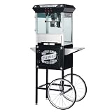 Great Northern Popcorn Black Paducah 8 Ounce Antique Popcorn Machine and Cart