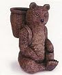 BROWN BEAR cub statue PLANTER pot figure outdoor garden yard lodge home decor