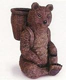BROWN BEAR cub statue PLANTER pot figure outdoor garden yard lodge home decor