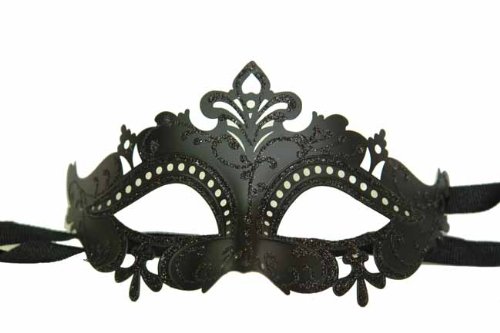 Fancy Scroll Venetian Mask Black