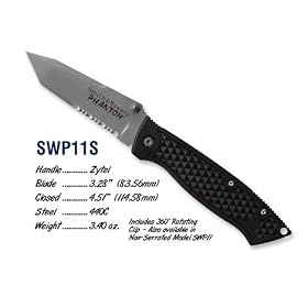 Smith & Wesson SWP11S Phantom Serrated Tanto Knife