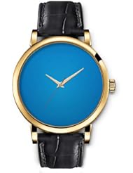 SPRAWL Aanalog Fashion Series Gold Ladies Watches of Genuine Black Leather Strap,Unique Wrist Watch for Women Girls Designed with blue background