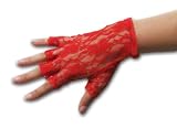 Half Finger Wrist Length Lace Gloves Available in Assorted Colors