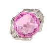 14k White Gold Diamond Pink Sapphire Ring