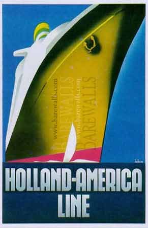 Holland America Line, Art Poster by Willem ten Broek