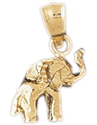 Dazzlers Solid 14 karats Gold 3D Elephant Charm Pendant available in three colors from jewelsberry (weights: 1.7 grams only)