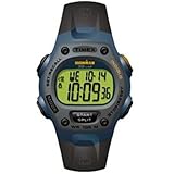 Timex 53372 Space Blue and Gray Resin Ironman Triathlon 30 Lap Digital Sport Watch with Comfortable Black Resin Strap -