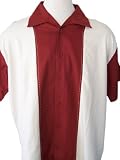 Good Life Retro Classic Bowling Shirt Charlie Sheen Look (XL, Burgundy)
