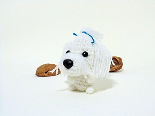 Amigurumi Maltese, Crochet Dog. Cute Maltese figurine.