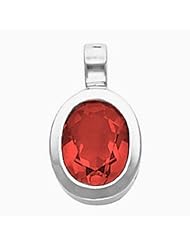 18K Yellow Gold Oval Cut Chatham Created Ruby Pendant -- LIFETIME WARRANTY