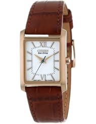 Citizen Womens EP5918-06A Eco-Drive Brown Leather Dress Watch