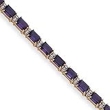 14k Amethyst & Diamond Bracelet Diamond quality BB (I3 clarity, I-J color)
