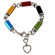 Stainless Steel 316 Bracelet Anodized Multi Color Lime Black Blue Red Link Heart Charm by Bucasi