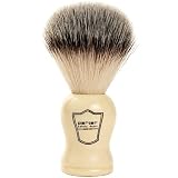 Synthetic Bristle Shaving Brush with White handle and Free Stand from Parker Safety Razor