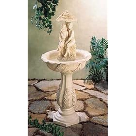 Couple Under Umbrella Pedestal Garden Fountain - Aspen Country Store