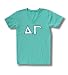 Delta Gamma Mint American Apparel V-Neck-White Letters Black Satin Outline