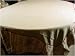 Florals Amboise Design French Country Provincial striped red and beige tablecloth 63 by 106 inches