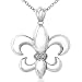 Fleur-de-lis Diamond Pendant in 14k White Gold (HI/I1)