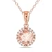 Pink Silver 4/5 CT TGW Morganite 1/10 CT TDW Diamond Fashion Pendant (H-I, I3)