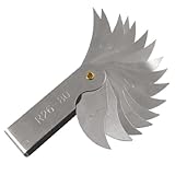 uxcell 半径ゲージ　メタル製シルバートン　測量製品　ハードウェアツール　R26-80mm 16 ブレード