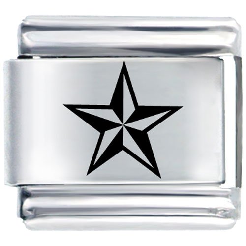 Childrens Toyshop  Jewelry : 5 Point Star Italian Charms Bracelet Link