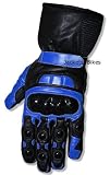 NEW MENS MOTORCYCLE BIKE KEVLAR LEATHER BLUE GLOVES