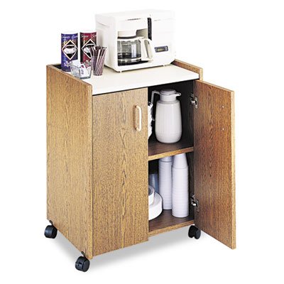 Safco Mobile Refreshment Center Medium Oak