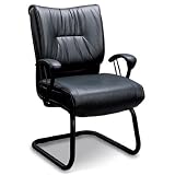 Sleek Contemporary Black Vinyl Office Desk Guest Chair