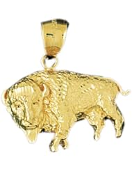 Dazzlers Solid 14k Gold Buffalo Charm Pendant Available in three colors from jewelsberry (weights: 5.4 grams only)