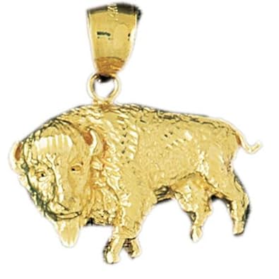 Cheap Girls Jewelry Dazzlers Solid 14k Gold Buffalo Charm Pendant Available in three colors from jewelsberry (weights: 5.4 grams only) For Sale