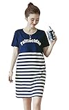 マタニティ ウェア ワンピース 授乳口 付き 産前 産後 まで ストライプ カジュアル 綿 ルームウェア 部屋着にも オリジナルアイテム付き 892-16315