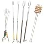 Rome's Set of 9 Forks for Marshmallows and Hot Dogs, Chrome Plated Steel
