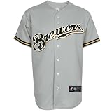MLB Milwaukee Brewers Replica Road Jersey (White, Large)
