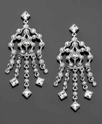 Givenchy Silvertone Crystal Chandelier Earrings