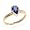 14k Matte Finish Yellow Gold Bezel Set Pear Shaped Iolite Ring, Size 6