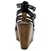 Ollio Womens Shoe Burnish Vintage Gladiator Strap Wedge High Heel Sandal