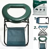NEW! PATENTED CAMPING STOOL / PORTABLE TOILET COMBO (Complete with WAG BAG kit!)