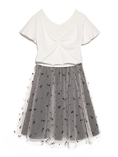 snidel(スナイデル)ギャザーニットチュールコンビワンピース