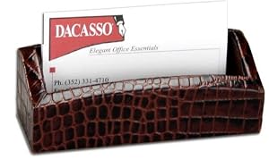 Brown Crocodile Embossed Business Card Holder