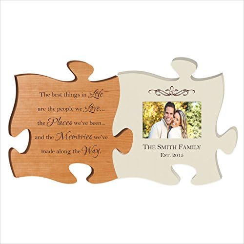 Personalized Puzzle Piece, Photo Frame, Great Wedding Gift, Anniversary Gift, Housewarming Gift "The Best Things in Life..."