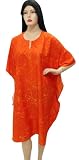 Flashy Orange Self Printed Plus Size Kaftan Caftan Valentine's day gift