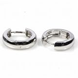 Sterling Silver Huggie Hoop Earrings - Size: 4mm x 15mm