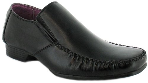 New Mens/Gents Black Slip On Twin Gusset Formal Shoes, Leather Lining. - Black - UK 10