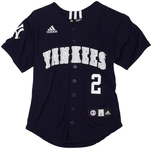 MLB Boys' New York Yankees Derek Jeter Screen Print Baseball Jersey, Dark Navy, Large