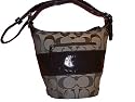 Authentic Coach Signature Rugby Shoulder Duffle Handbag 13362 Khaki Mahogany Brown