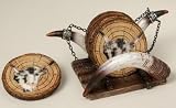 Western Coaster Set with Steer Horn Holder