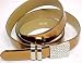 Metallic Copper Ladies Belt Rhinestone Encrusted Buckle