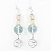 Om (Aum) Dangle Earrings in Sterling Silver with Blue and Yellow Faceted Quartz, #7460