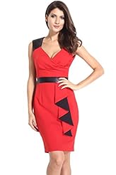 V-neck Stretchy Sleeveless Summer Fall Club Dress 